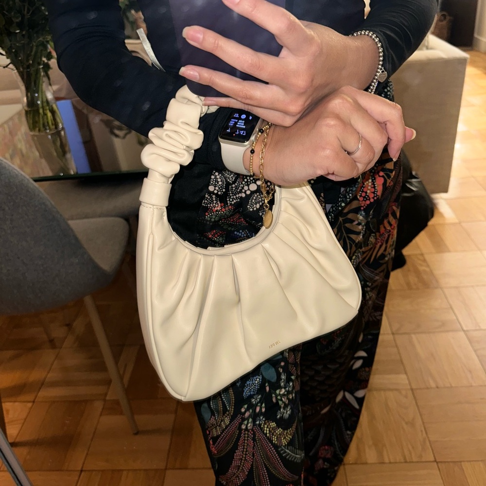 JW PEI - GABBI RUCHED HOBO HANDBAG - IVORY